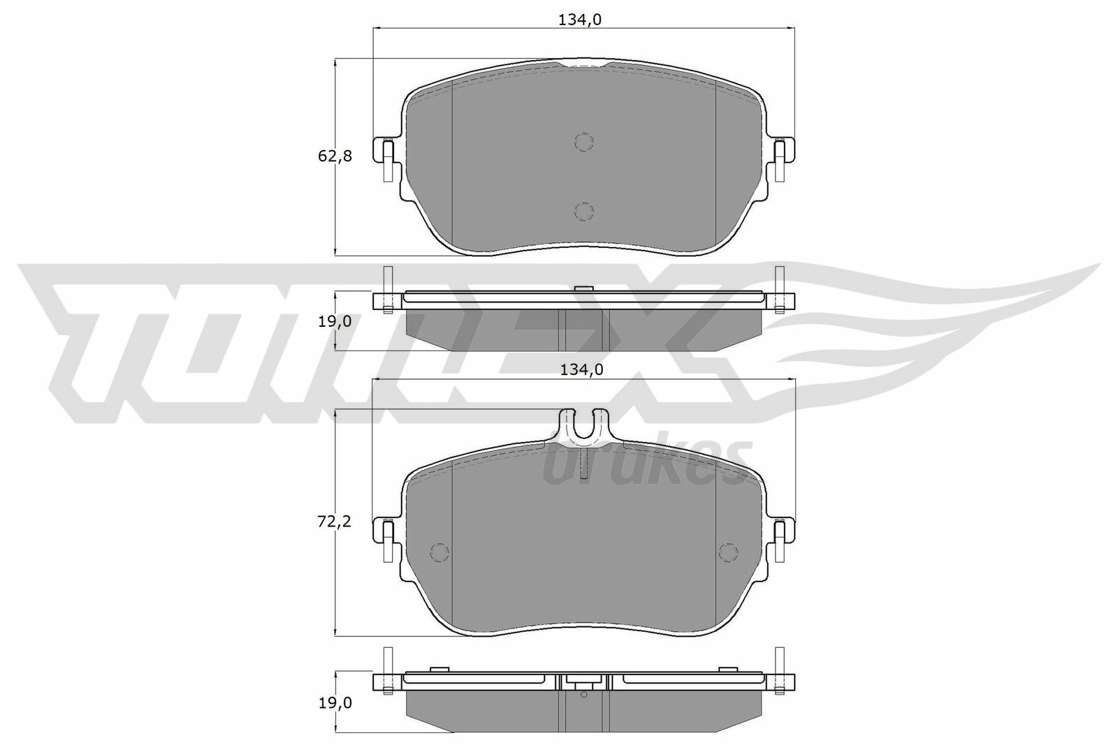 Sada brzdových destiček, kotoučová brzda TOMEX Brakes